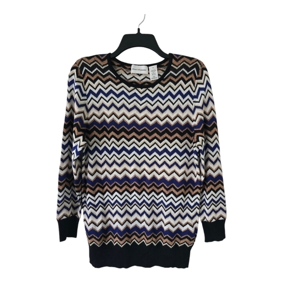 Alfred Dunner Sweater Womens Sz Sz S Mixed Print Colorful Academia Grannycore - Picture 1 of 7